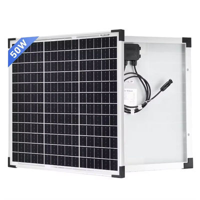 50W PERC 고성능 실버 파워 모노 태양 전지 패널 배터리 셀 PV 모듈 충전 키트 캠프 RV 태양 카라반
