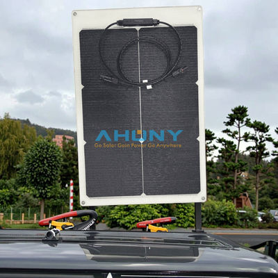 좋은 가격 50W 22V ETFE 검은 유연 태양 전지 패널, ETFE 검은 얇고 슬림 반 유연 PERC 모노 고효율 태양 전지 12 볼트 배터리 충전 해양 RV 캠퍼 보트 텐트 온라인으로